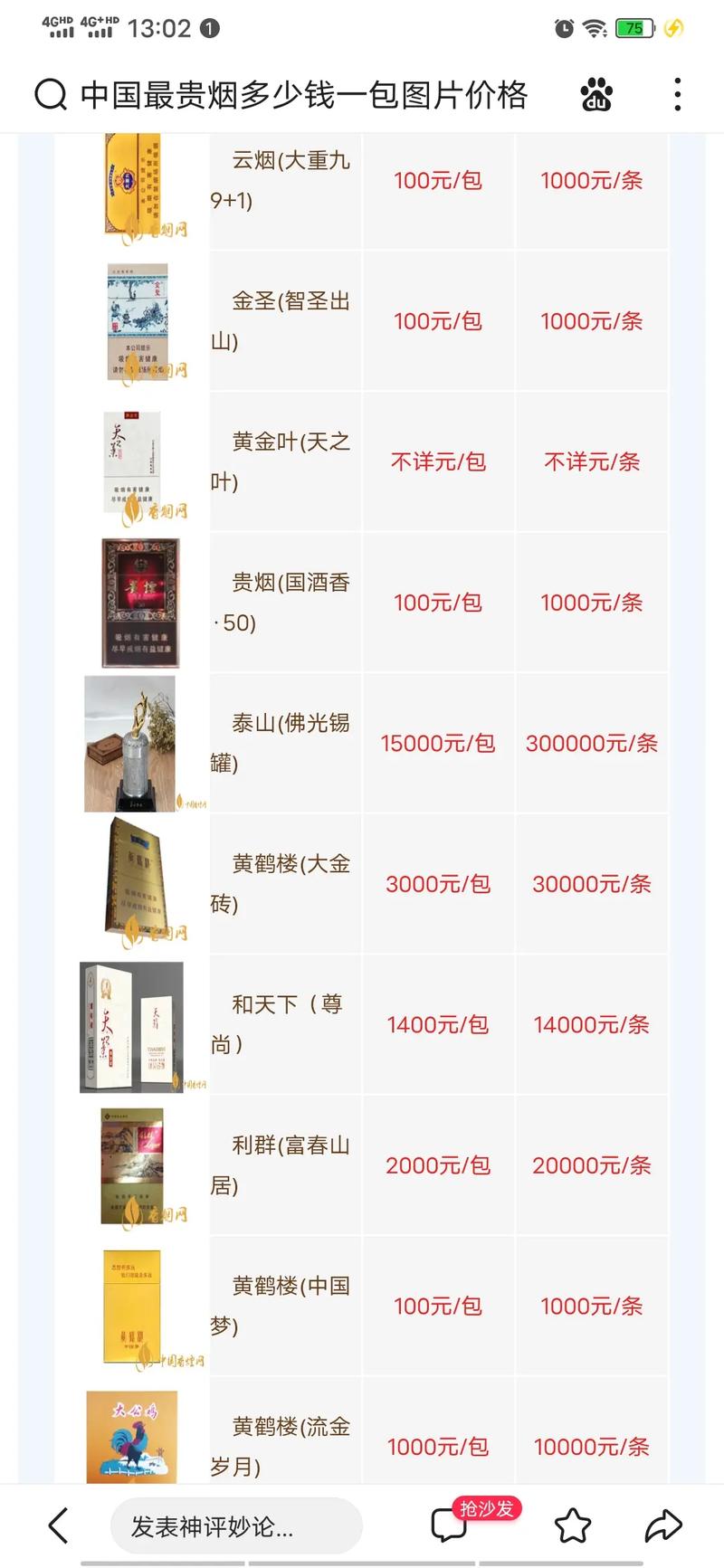 中国超高档香烟排行【中国超高档香烟排行榜前十名】
